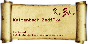 Kaltenbach Zsóka névjegykártya